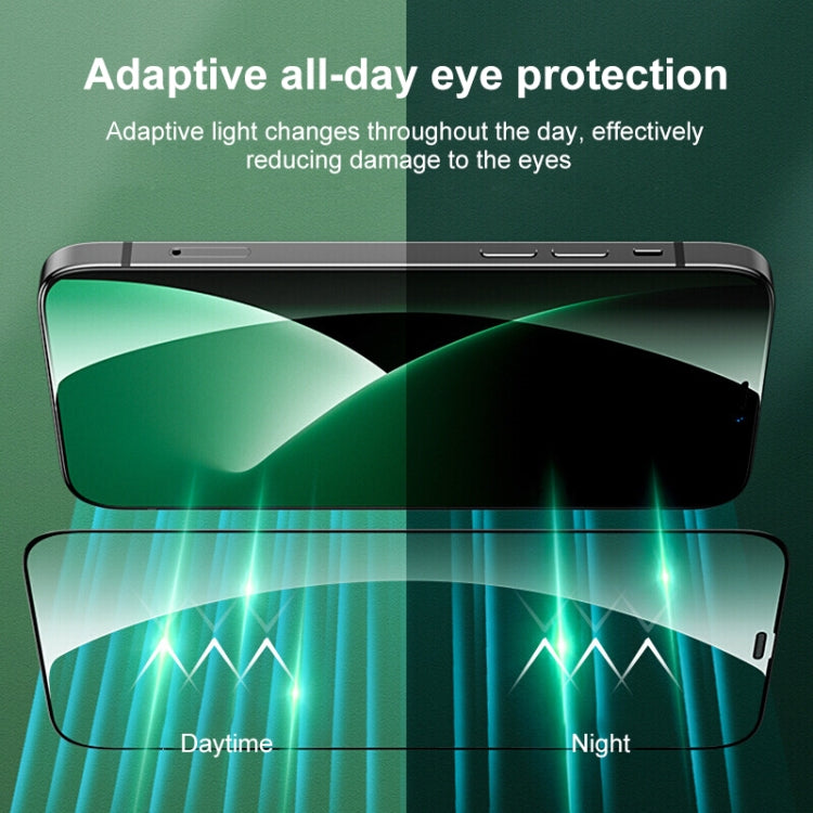 For iPhone 16e / 13 / 13 Pro Green Light Eye Protection Tempered Glass Film - free shipping - PMC TechLife - Order now!