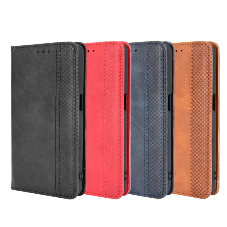 For Ulefone Armor X10 / X10 Pro Magnetic Buckle Retro Texture Leather Phone Case(Blue)