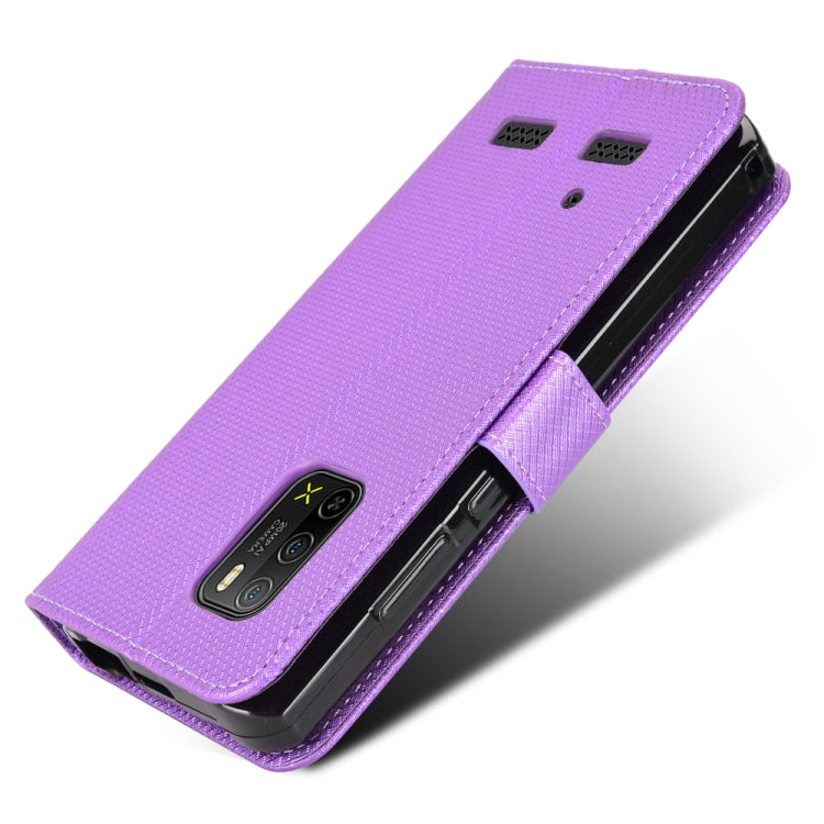 For Ulefone Armor X10 / X10 Pro Diamond Texture Leather Phone Case(Purple) - Ulefone Cases by PMC Jewellery | Online Shopping South Africa | PMC Jewellery | Buy Now Pay Later Mobicred