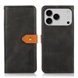 For iPhone 17 Pro KHAZNEH Dual-color Cowhide Texture Flip Leather Phone Case(Black) - free shipping - PMc TechLife - Order now!