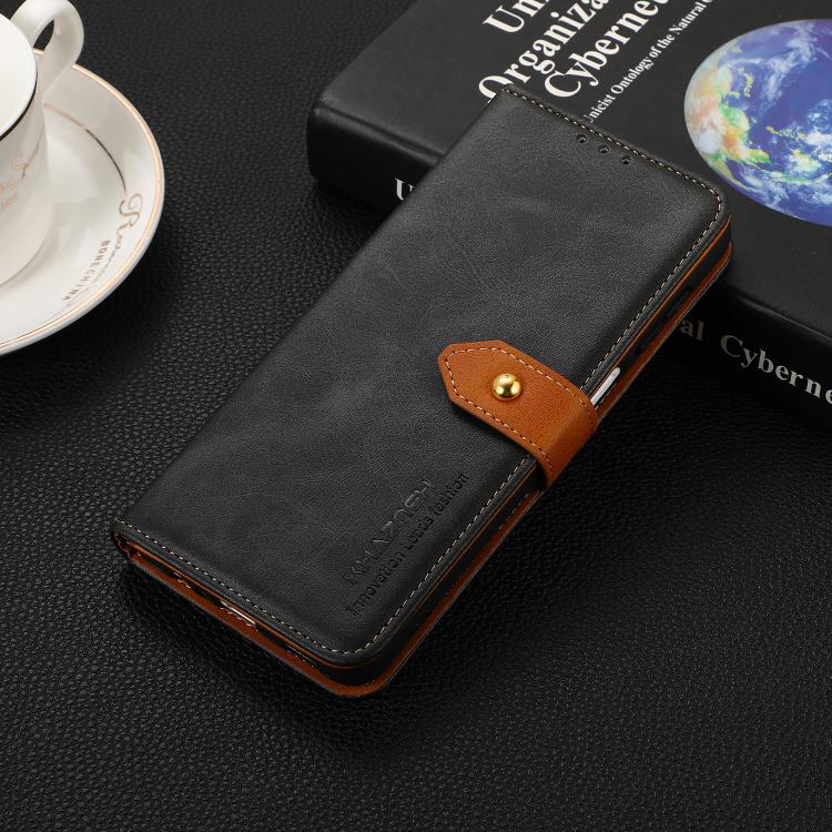 For iPhone 17 Air KHAZNEH Dual-color Cowhide Texture Flip Leather Phone Case(Black) - free shipping - PMc TechLife - Order now!