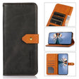 For iPhone 15 Plus KHAZNEH Dual-color Cowhide Texture Flip Leather Phone Case(Black) - iPhone 16e Cases by PMC TechLife | Online Shopping South Africa | PMC TechLife | Buy Now Pay Later Mobicred