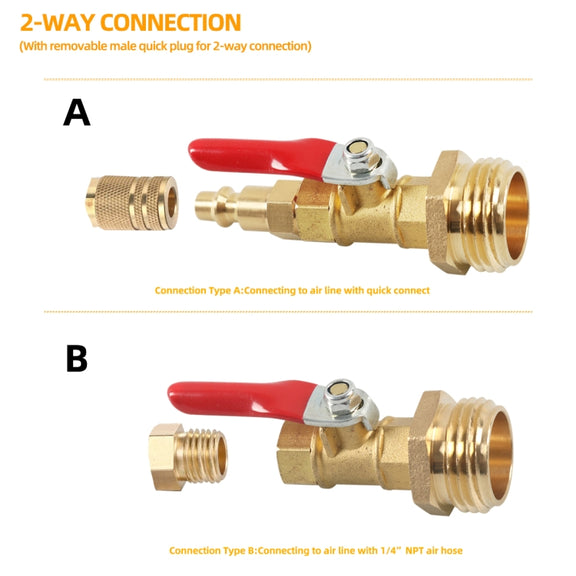 A6863 RV Female + Male 1/4 Drain Fitting Adapter with Storage Bag
