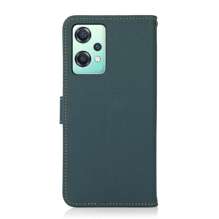 For OnePlus Nord CE 2 Lite 5G KHAZNEH Custer Genuine Leather RFID Phone Case(Green) - OnePlus Cases by PMC TechLife | Online Shopping South Africa | PMC TechLife | Buy Now Pay Later Mobicred
