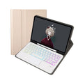 A07B-AS Lambskin Pen Slot Touch Pad Backlight Bluetooth Keyboard Leather Tablet Case For iPad 9.7 2018&2017 / Pro 9.7 / Air 2(Gold) - For iPad Pro by PMC TechLife | Online Shopping South Africa | PMC TechLife
