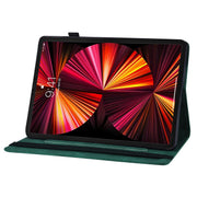 For iPad Pro 11 2022 / 2021 / 2020 / Air 2020 10.9 / 11 2024 Big Butterfly Embossed Smart Leather Tablet Case(Green)