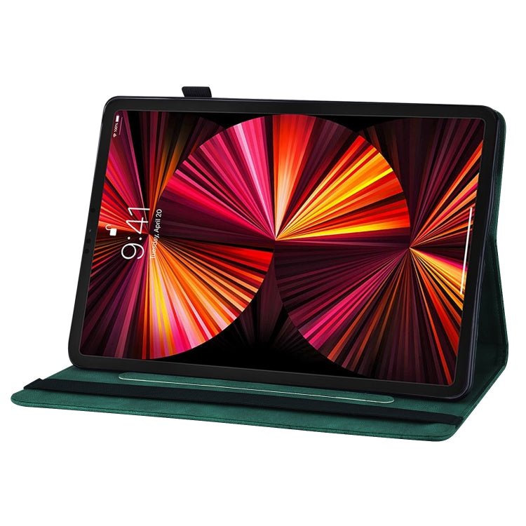 For iPad Pro 11 2022 / 2021 / 2020 / Air 2020 10.9 / 11 2024 Big Butterfly Embossed Smart Leather Tablet Case(Green)