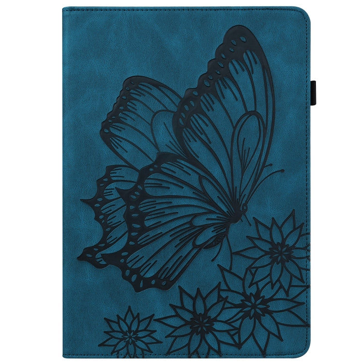 For Huawei MediaPad M5 Lite 10.1 Big Butterfly Embossed Leather Tablet Case(Blue) - Huawei by PMC TechLife | Online Shopping South Africa | PMC TechLife | Buy Now Pay Later Mobicred