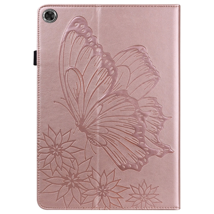 For Huawei MediaPad M5 Lite 10.1 Big Butterfly Embossed Leather Tablet Case(Rose Gold) - free shipping - PMC TechLife - Order now!