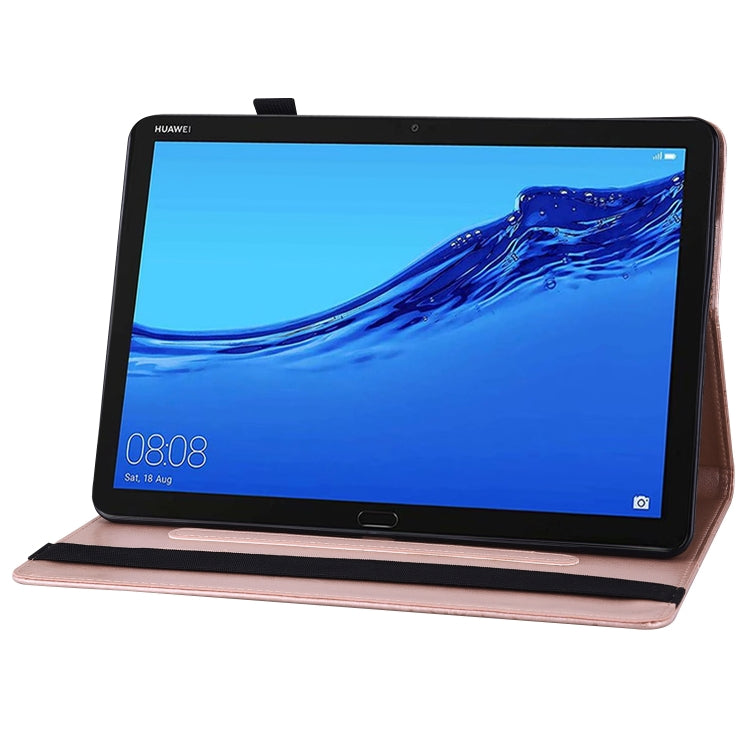 For Huawei MediaPad M5 Lite 10.1 Big Butterfly Embossed Leather Tablet Case(Rose Gold) - free shipping - PMC TechLife - Order now!