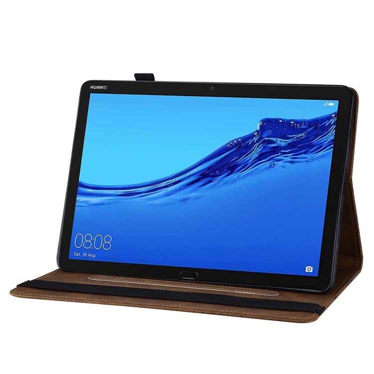 For Huawei MediaPad M5 Lite 10.1 Big Butterfly Embossed Leather Tablet Case(Brown) - Huawei by PMC TechLife | Online Shopping South Africa | PMC TechLife | Buy Now Pay Later Mobicred