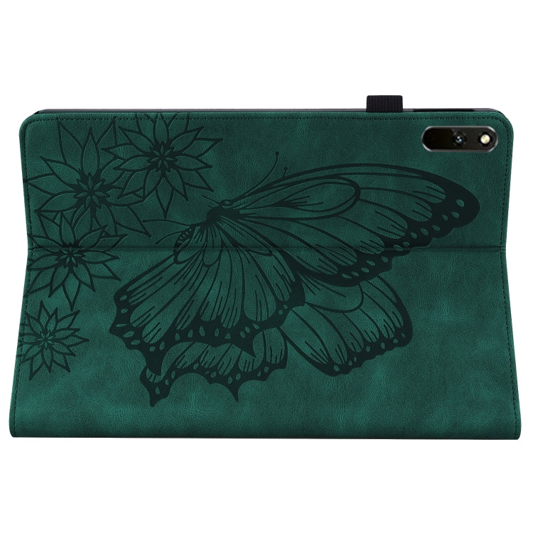 For Huawei MatePad 11 2021 Big Butterfly Embossed Leather Tablet Case(Green)