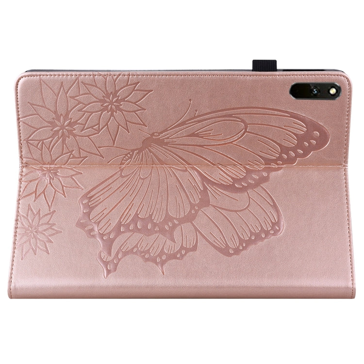 For Huawei MatePad 11 2021 Big Butterfly Embossed Leather Tablet Case(Rose Gold) - Huawei by PMC TechLife | Online Shopping South Africa | PMC TechLife | Buy Now Pay Later Mobicred