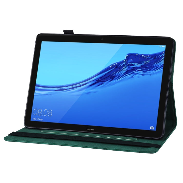For Huawei MediaPad T5 Big Butterfly Embossed Leather Tablet Case(Green) - Huawei by PMC TechLife | Online Shopping South Africa | PMC TechLife | Buy Now Pay Later Mobicred