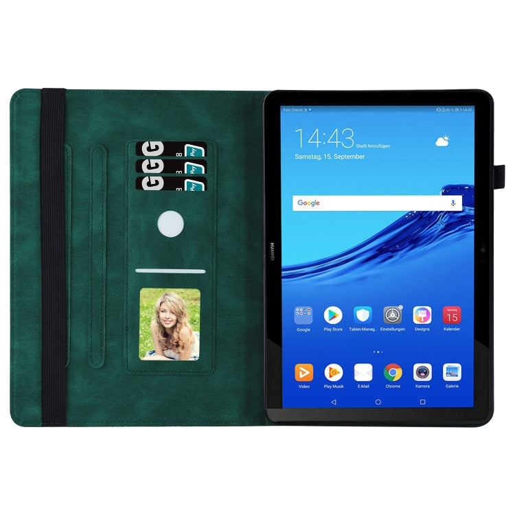 For Huawei MediaPad T5 Big Butterfly Embossed Leather Tablet Case(Green) - Huawei by PMC TechLife | Online Shopping South Africa | PMC TechLife | Buy Now Pay Later Mobicred