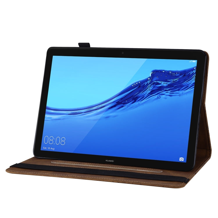 For Huawei MediaPad T5 Big Butterfly Embossed Leather Tablet Case(Brown) - Huawei by PMC TechLife | Online Shopping South Africa | PMC TechLife | Buy Now Pay Later Mobicred