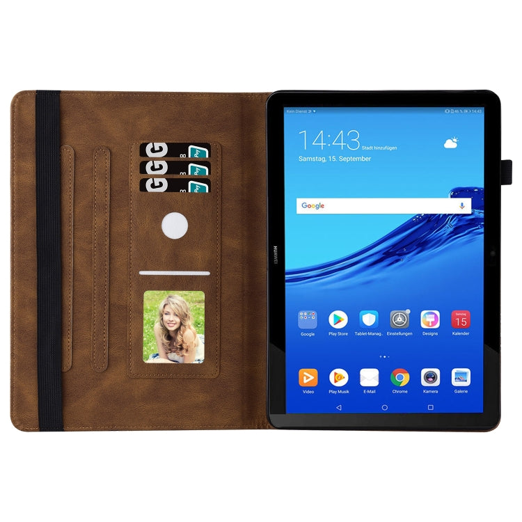 For Huawei MediaPad T5 Big Butterfly Embossed Leather Tablet Case(Brown) - Huawei by PMC TechLife | Online Shopping South Africa | PMC TechLife | Buy Now Pay Later Mobicred