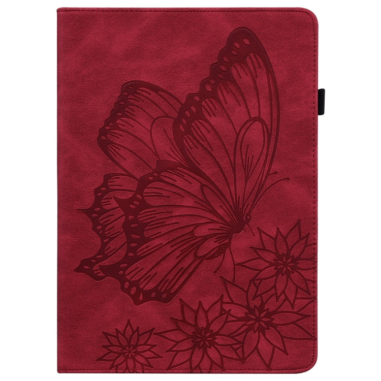 For Huawei MediaPad T5 Big Butterfly Embossed Leather Tablet Case(Red)