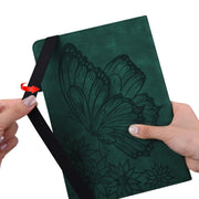 For Huawei MatePad T 10s Big Butterfly Embossed Leather Tablet Case(Green)