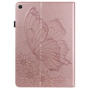 For Huawei MatePad T 10s Big Butterfly Embossed Leather Tablet Case(Rose Gold)