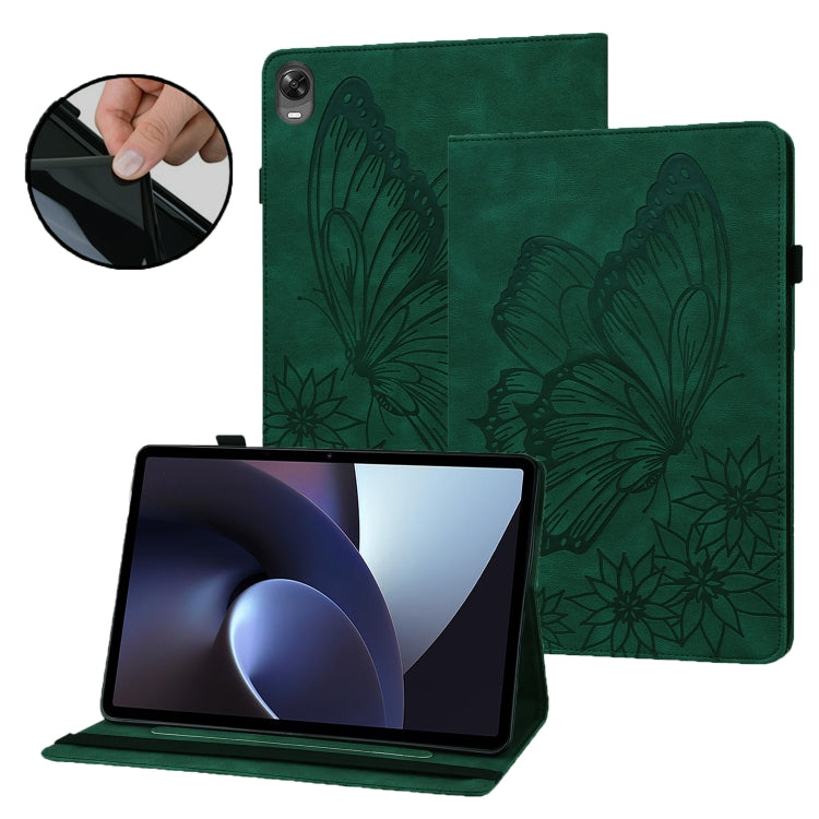 For OPPO Pad 11 inch 2022 Big Butterfly Embossed Leather Tablet Case(Green) - OPPO by PMC TechLife | Online Shopping South Africa | PMC TechLife | Buy Now Pay Later Mobicred