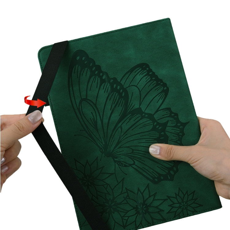For OPPO Pad 11 inch 2022 Big Butterfly Embossed Leather Tablet Case(Green) - OPPO by PMC TechLife | Online Shopping South Africa | PMC TechLife | Buy Now Pay Later Mobicred