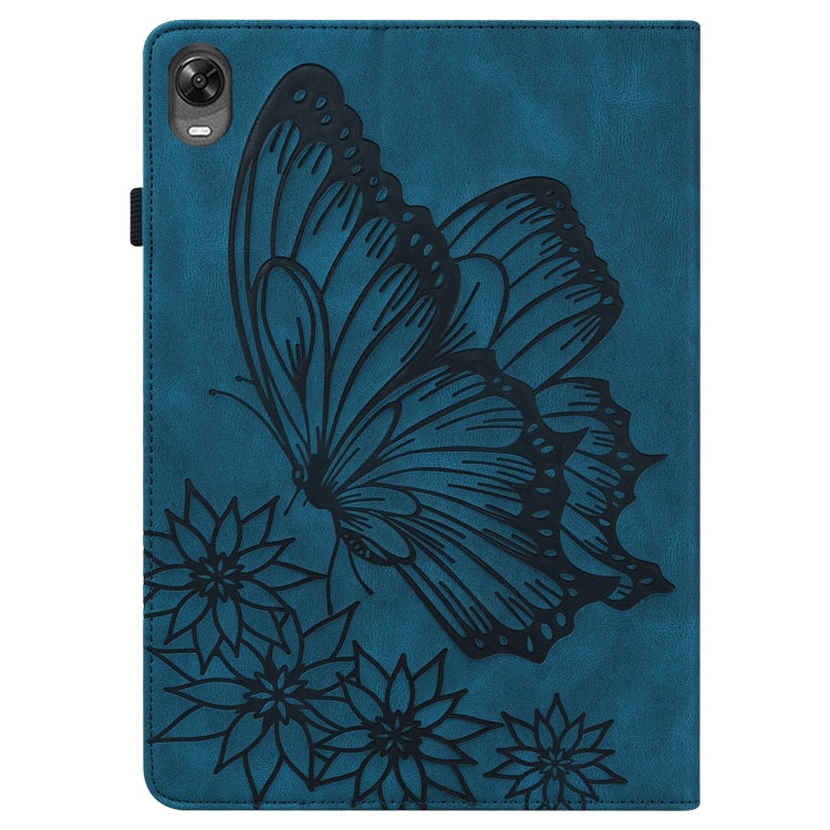 For OPPO Pad 11 inch 2022 Big Butterfly Embossed Leather Tablet Case(Blue) - OPPO by PMC TechLife | Online Shopping South Africa | PMC TechLife | Buy Now Pay Later Mobicred