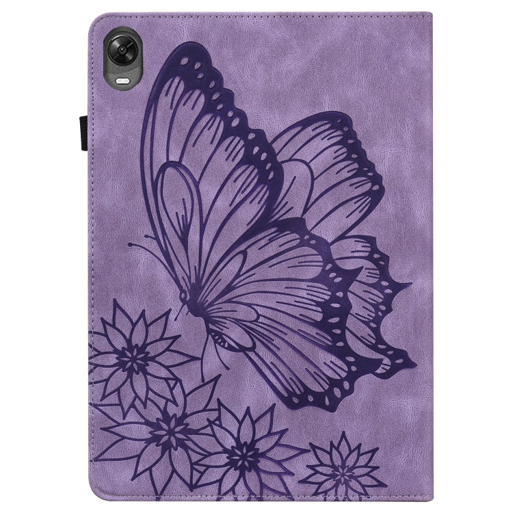 For OPPO Pad 11 inch 2022 Big Butterfly Embossed Leather Tablet Case(Purple) - OPPO by PMC TechLife | Online Shopping South Africa | PMC TechLife | Buy Now Pay Later Mobicred
