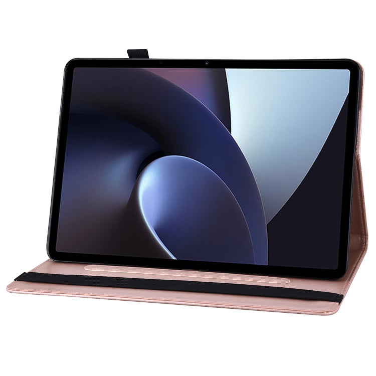 For OPPO Pad 11 inch 2022 Big Butterfly Embossed Leather Tablet Case(Rose Gold)