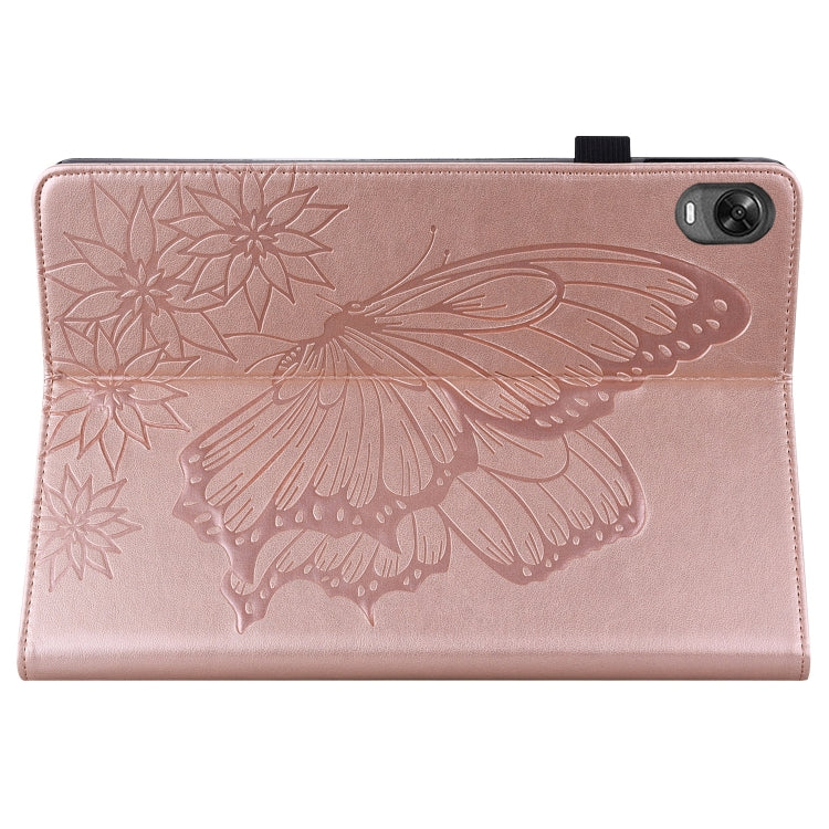 For OPPO Pad 11 inch 2022 Big Butterfly Embossed Leather Tablet Case(Rose Gold) - OPPO by PMC TechLife | Online Shopping South Africa | PMC TechLife | Buy Now Pay Later Mobicred
