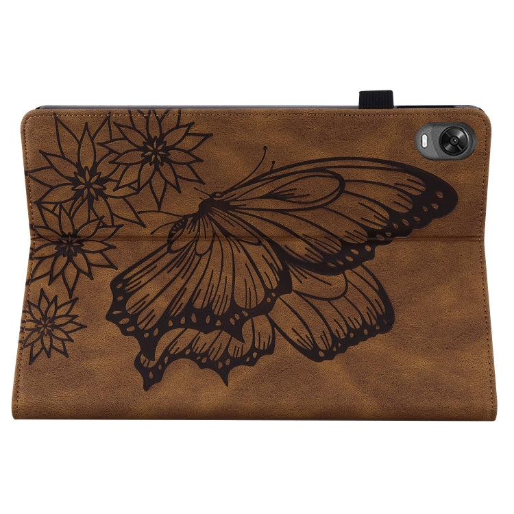 For OPPO Pad 11 inch 2022 Big Butterfly Embossed Leather Tablet Case(Brown) - OPPO by PMC TechLife | Online Shopping South Africa | PMC TechLife | Buy Now Pay Later Mobicred