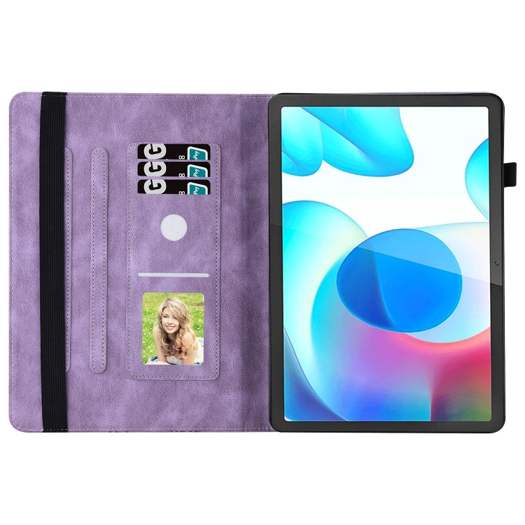 For Realme Pad Big Butterfly Embossed Leather Tablet Case(Purple) - Realme by PMC TechLife | Online Shopping South Africa | PMC TechLife | Buy Now Pay Later Mobicred