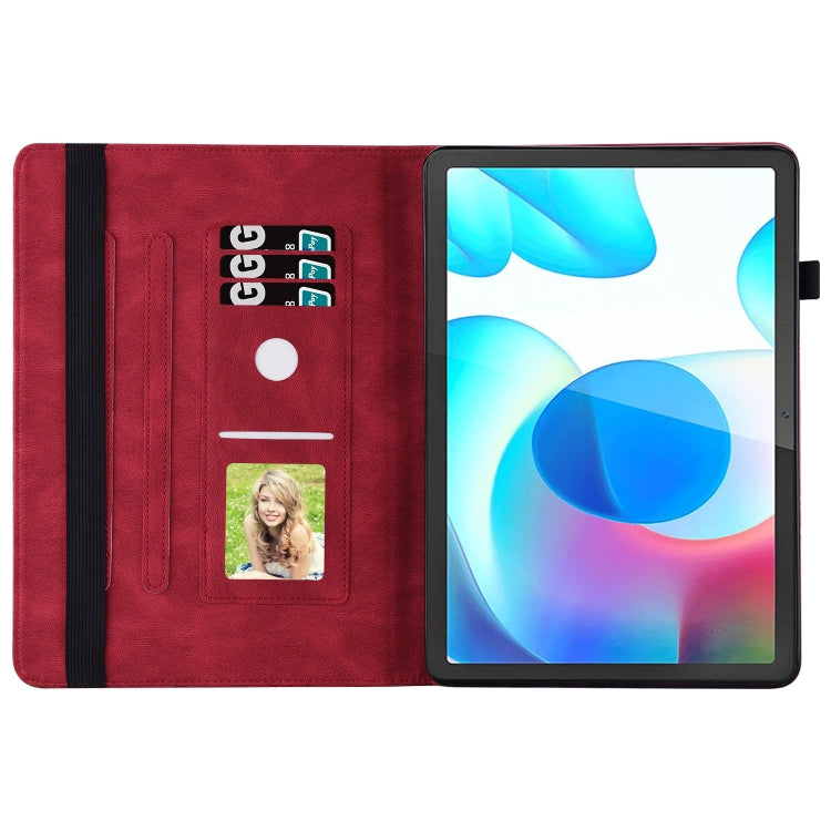 For Realme Pad Big Butterfly Embossed Leather Tablet Case(Red) - Realme by PMC TechLife | Online Shopping South Africa | PMC TechLife | Buy Now Pay Later Mobicred