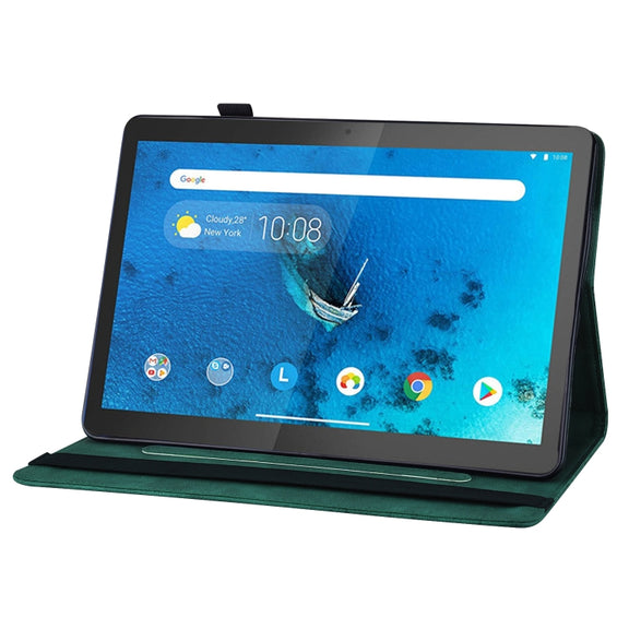 For Lenovo Tab M10 X505L Big Butterfly Embossed Leather Tablet Case(Green)