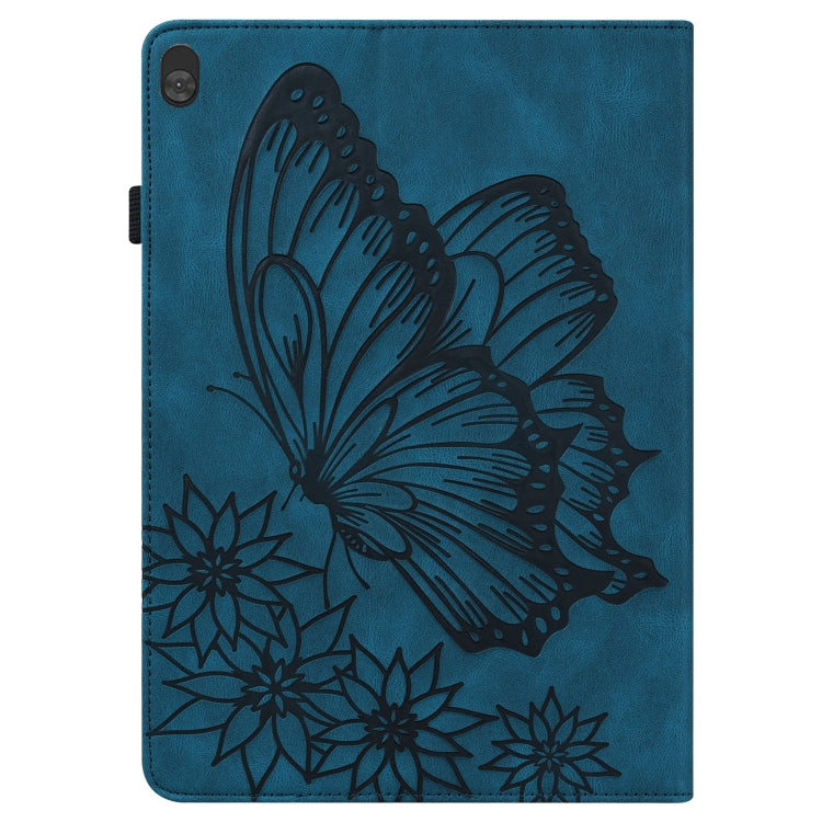 For Lenovo Tab M10 X505L Big Butterfly Embossed Leather Tablet Case(Blue)