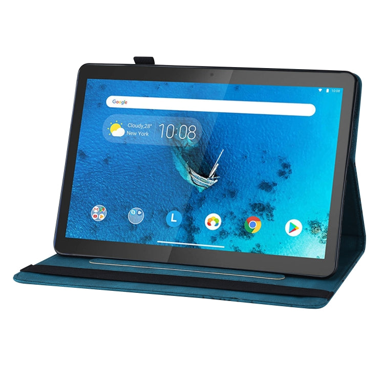 For Lenovo Tab M10 X505L Big Butterfly Embossed Leather Tablet Case(Blue)