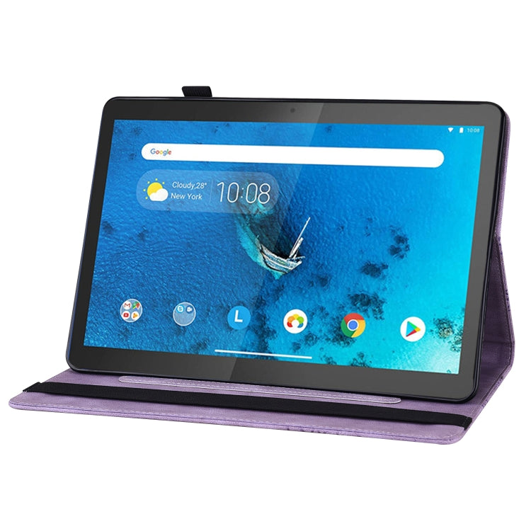 For Lenovo Tab M10 X505L Big Butterfly Embossed Leather Tablet Case(Purple) - Lenovo by PMC TechLife | Online Shopping South Africa | PMC TechLife | Buy Now Pay Later Mobicred