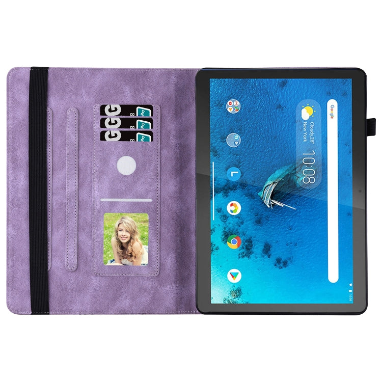 For Lenovo Tab M10 X505L Big Butterfly Embossed Leather Tablet Case(Purple) - Lenovo by PMC TechLife | Online Shopping South Africa | PMC TechLife | Buy Now Pay Later Mobicred