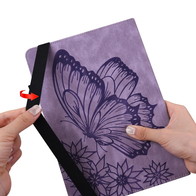For Lenovo Tab M10 X505L Big Butterfly Embossed Leather Tablet Case(Purple) - Lenovo by PMC TechLife | Online Shopping South Africa | PMC TechLife | Buy Now Pay Later Mobicred