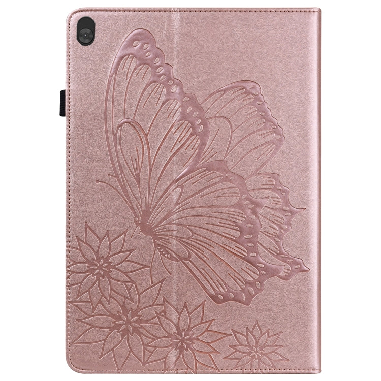 For Lenovo Tab M10 X505L Big Butterfly Embossed Leather Tablet Case(Rose Gold) - Lenovo by PMC TechLife | Online Shopping South Africa | PMC TechLife | Buy Now Pay Later Mobicred