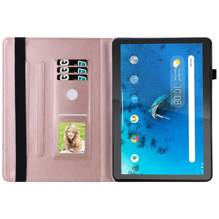For Lenovo Tab M10 X505L Big Butterfly Embossed Leather Tablet Case(Rose Gold) - Lenovo by PMC TechLife | Online Shopping South Africa | PMC TechLife | Buy Now Pay Later Mobicred