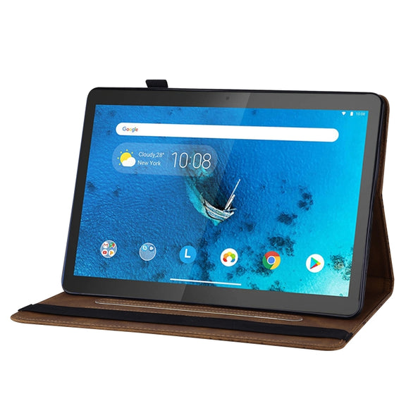 For Lenovo Tab M10 X505L Big Butterfly Embossed Leather Tablet Case(Brown)