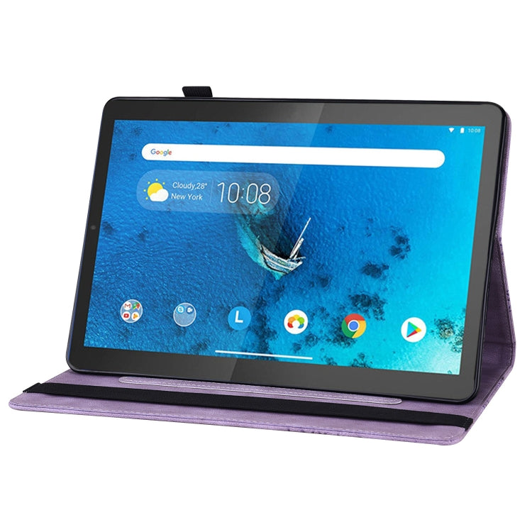 For Lenovo Tab M10 Plus 10.6 3rd Gen 2022 Big Butterfly Embossed Leather Tablet Case(Purple) - Lenovo by PMC TechLife | Online Shopping South Africa | PMC TechLife | Buy Now Pay Later Mobicred