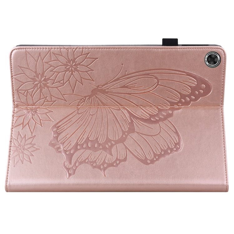 For Lenovo Tab M10 Plus 10.6 3rd Gen 2022 Big Butterfly Embossed Leather Tablet Case(Rose Gold) - Lenovo by PMC TechLife | Online Shopping South Africa | PMC TechLife | Buy Now Pay Later Mobicred