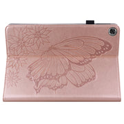 For Lenovo Tab M10 Plus 10.6 3rd Gen 2022 Big Butterfly Embossed Leather Tablet Case(Rose Gold)