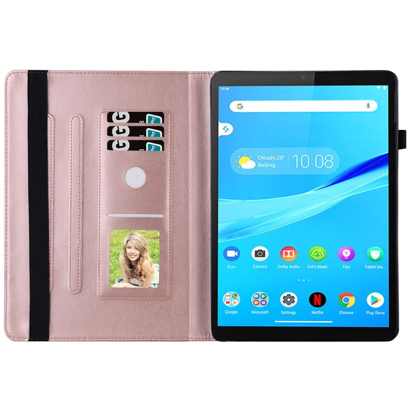 For Lenovo Tab M10 Plus 10.6 3rd Gen 2022 Big Butterfly Embossed Leather Tablet Case(Rose Gold)