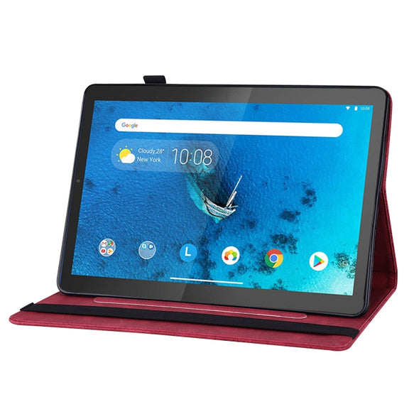 For Lenovo Tab M10 Plus 10.6 3rd Gen 2022 Big Butterfly Embossed Leather Tablet Case(Red)