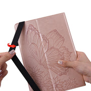 For Lenovo Tab P11 Big Butterfly Embossed Leather Tablet Case(Rose Gold)