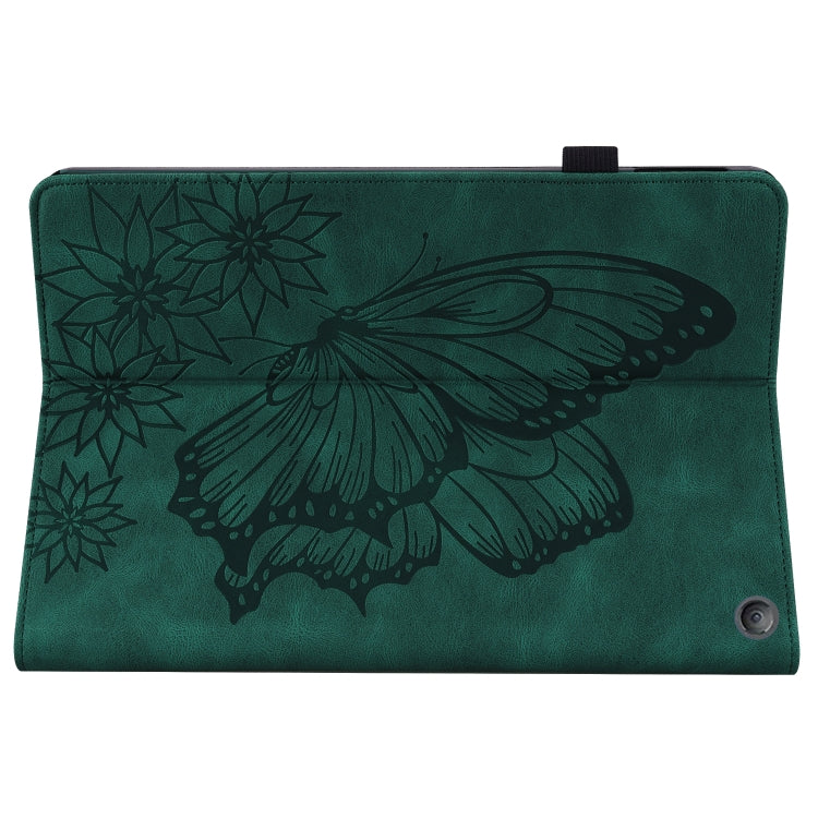 For Amazon Kindle Fire HD 10 / 10 Plus 2021 Big Butterfly Embossed Leather Tablet Case(Green) - free shipping - PMC TechLife - Order now!