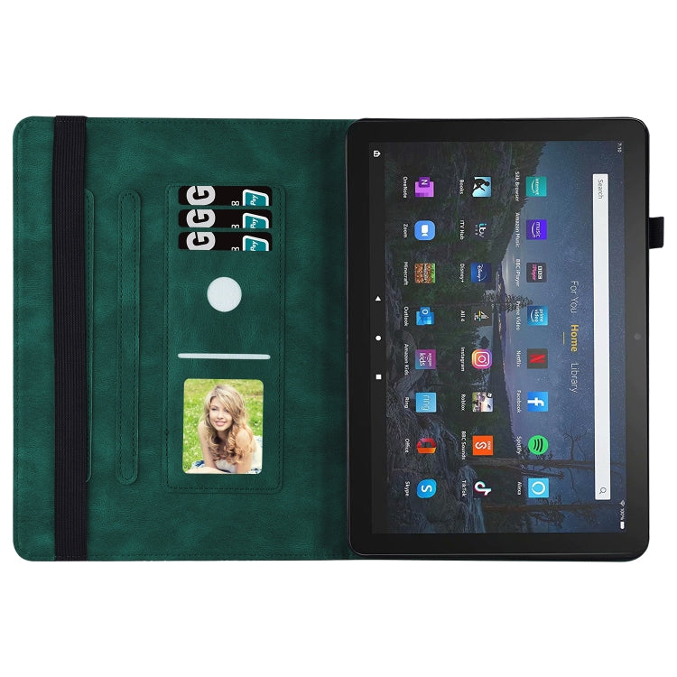 For Amazon Kindle Fire HD 10 / 10 Plus 2021 Big Butterfly Embossed Leather Tablet Case(Green) - free shipping - PMC TechLife - Order now!